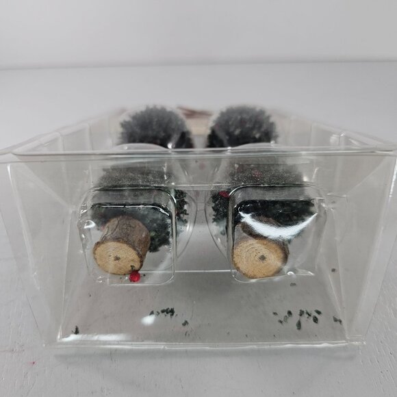 Lemax Village Collection 2" Round Evergreen Tree Set Of 4 - Picture 4 of 6